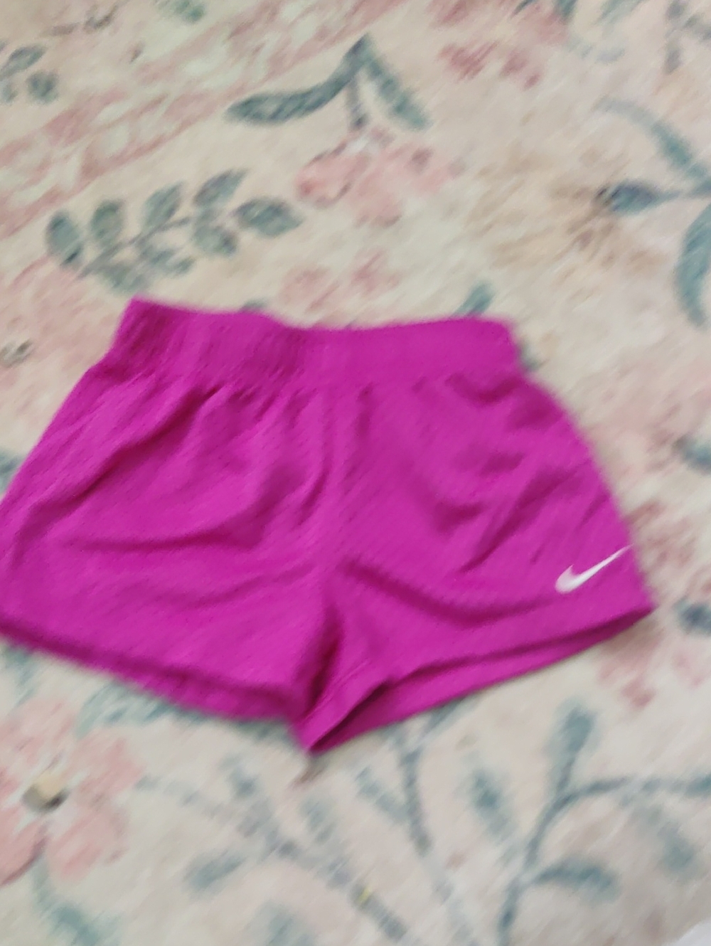Nike Hot Pink Women's Running Shorts with White Swoosh